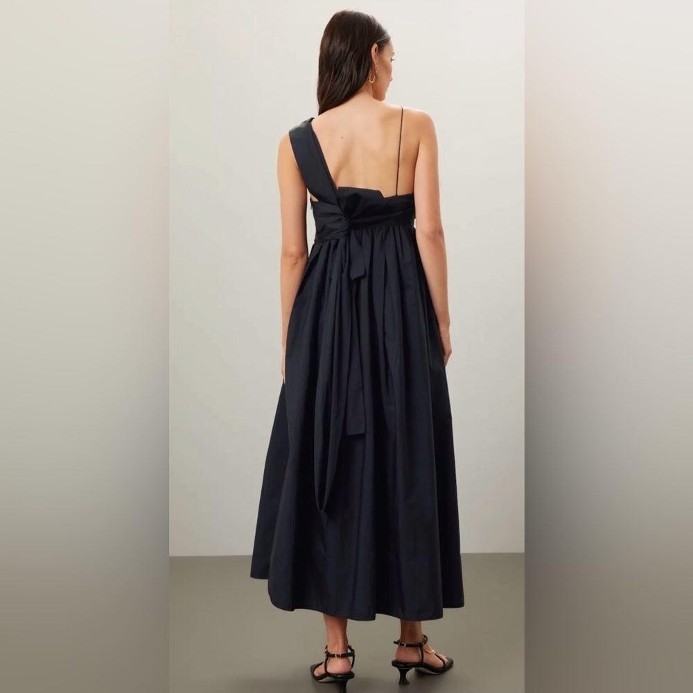 Chic Cecilie Bahnsen Black One-Shoulder Midi Vera Dress - Picture 3 of 7